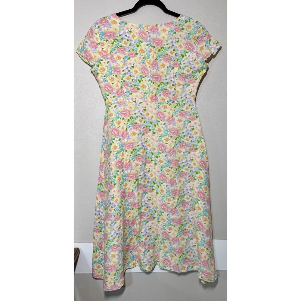 Vintage Chadwicks Fit & Flare Dress Women's Size 6 Petite Floral Cottagecore - Picture 7 of 7